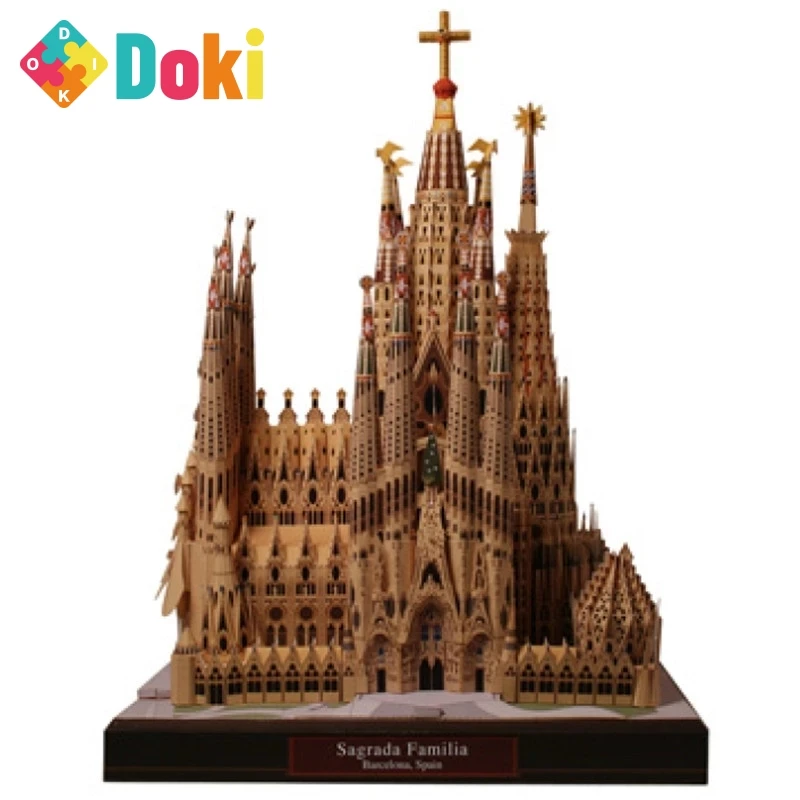 

Doki DIY Toys Jigsaw Sagrada Familia Spain Craft Paper Model Architecture 3D DIY Education Toys Handmade Adult Puzzle Game