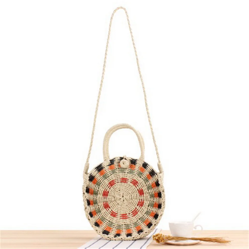 New Fashion Lady Summer Beach Straw Bag Designer Handmade Women Handbag Female Crossbody Chic Shoulder Rattan Bag