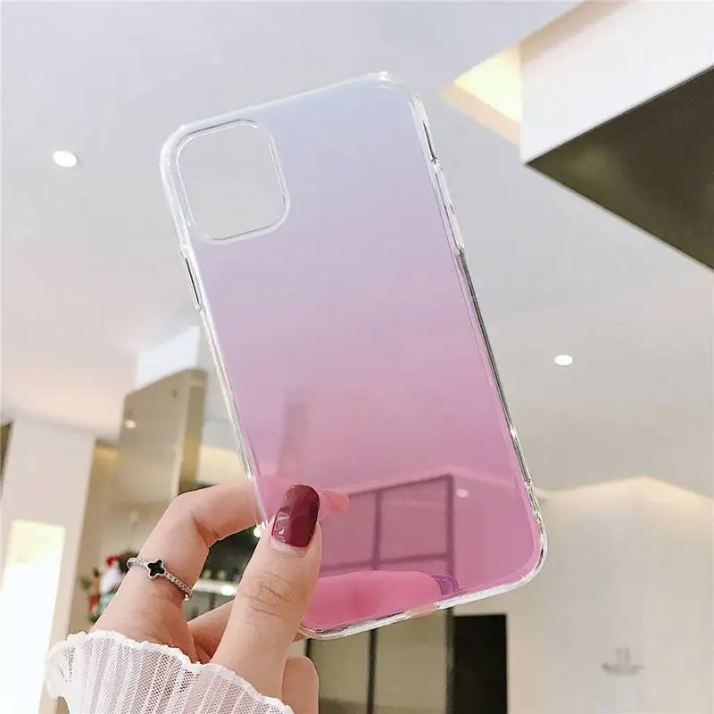 

Fashion Gradient translucent Phone Case Transparent for iPhone 11 12 mini pro XS MAX 8 7 6 6S Plus X 5S SE 2020 XR