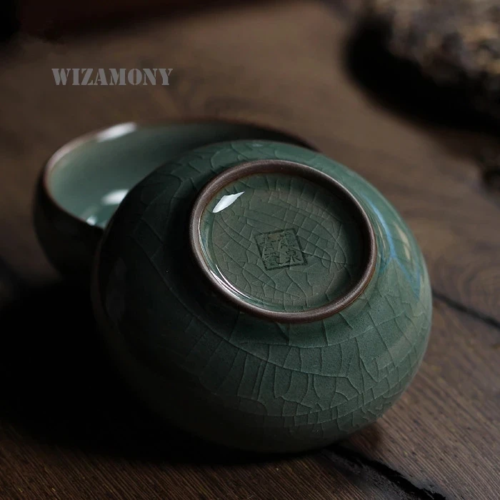 1 шт. Китайский Longquan цвет морской волны фарфор КИТАЙСКИЕ чашки чайное блюдце чаша