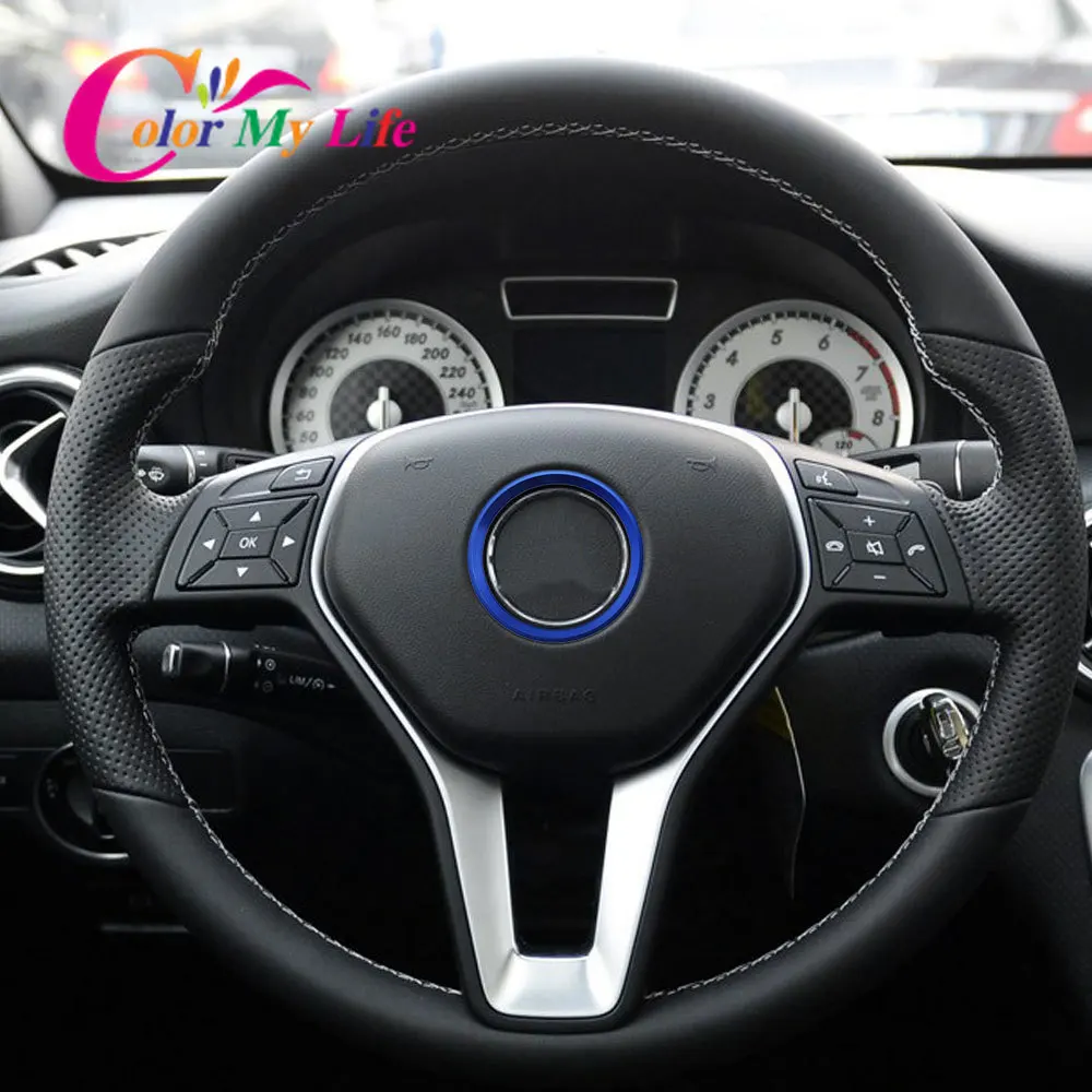 Автомобильная Центральная наклейка на руль круглая крышка для Mercedes Benz GLE GLA W213 CLA