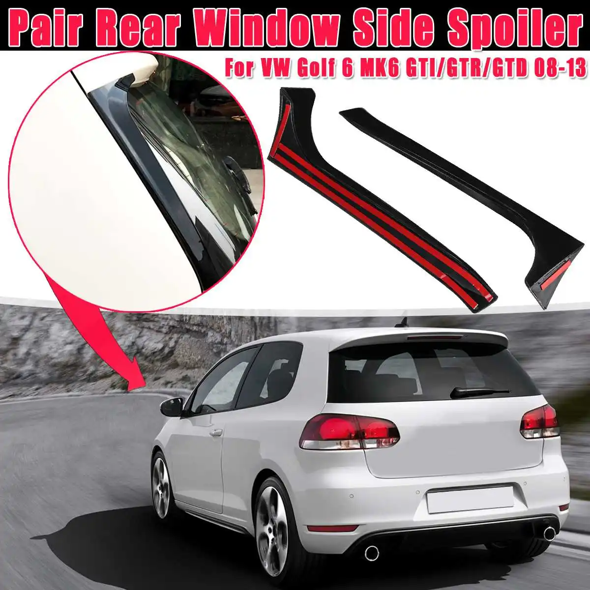 Черный глянцевый спойлер на заднее окно для VW Golf 6 MK6 GTI/GTR/GTD 2008 2009-2013 | Автомобили и