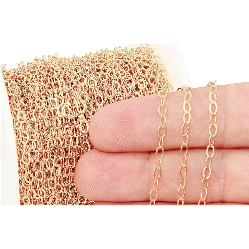 100% 14K Gold Filled Cable Chain Chain 2.6MM Chain Necklace Gold Jewelry Minimalist Gold Filled Chain DIY Jewelry