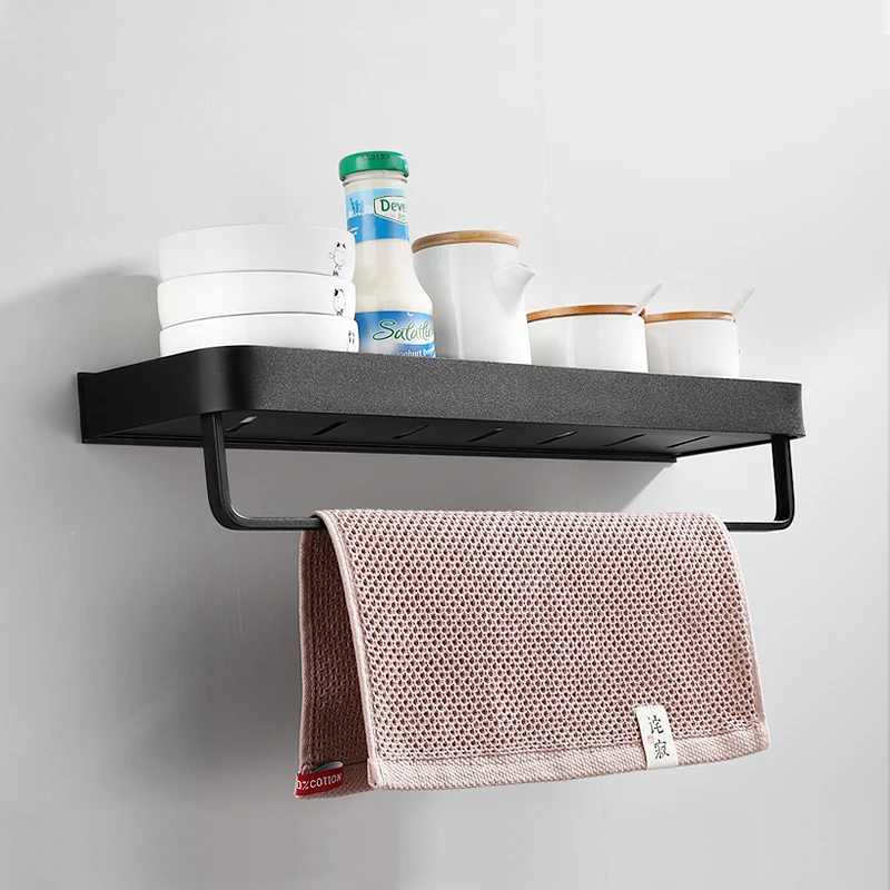 bathroom shelf black with towel bar space aluminum bathroom shelves shampoo holder shower caddy rack corner kitchen storage rack free global shipping