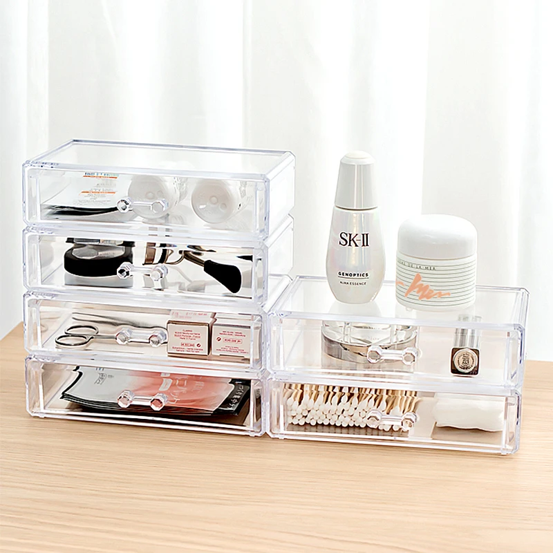 1 шт. прозрачный ящик для косметики макияжа коробка хранения ювелирных изделий