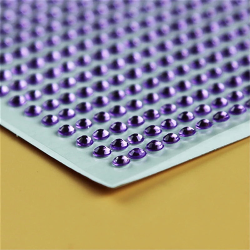 purple 1200 шт./компл. 3 мм самоклеящиеся акриловые стразы для телефона, ПК, машины наклейка Средства для укладки волос Искусство Алмазная Скрапбукинг наклейки - Цвет: purple