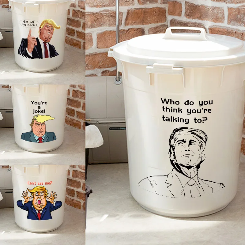 Съемные Наклейки на унитаз с юмористическим мультяшным изображением Трампа