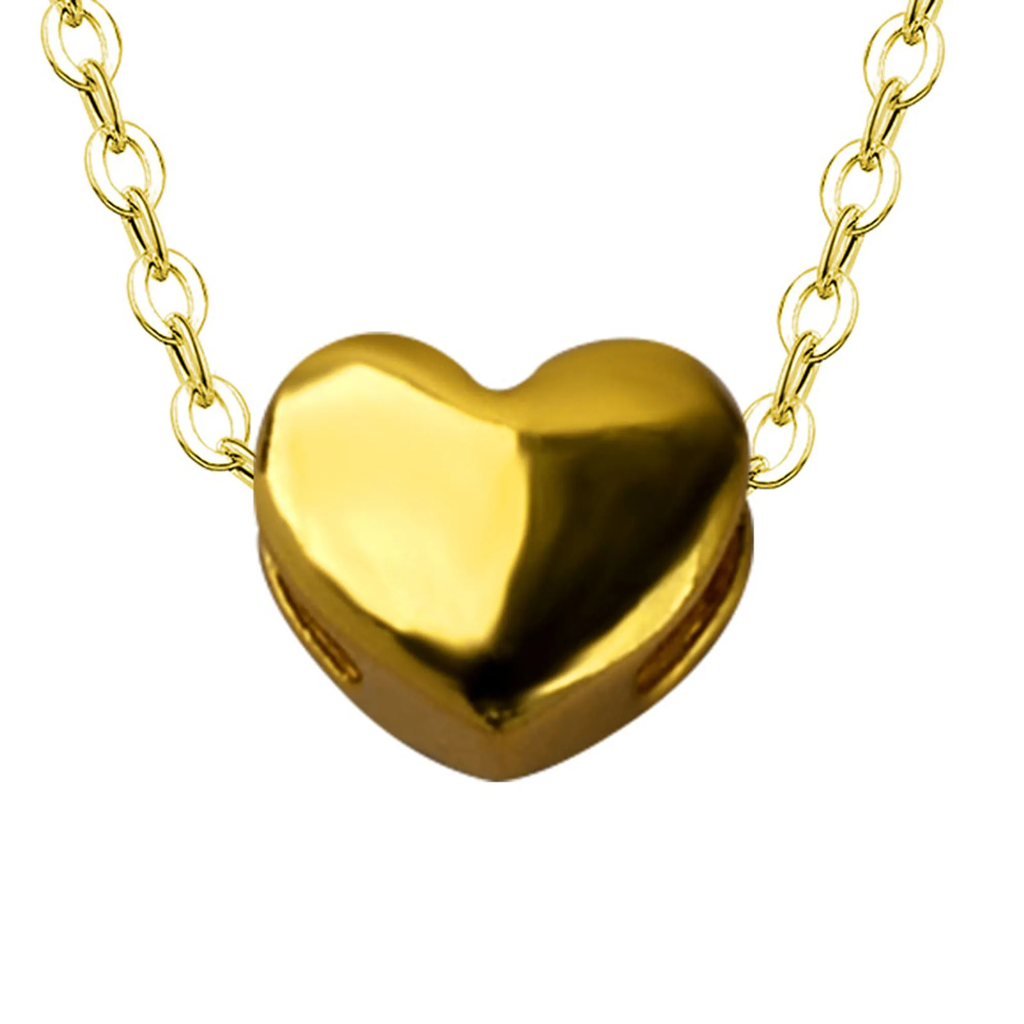 ZHIXI Real 24K Gold Jewelry Necklace Heart Pendant Solid Pure 18K AU750 Chain For Women Party Fine Jewelry X506