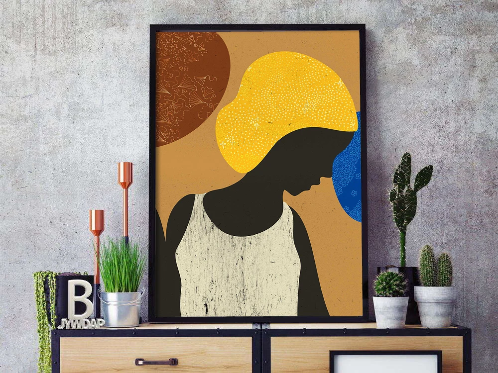 Африканские танцевальные женщины Минималистичная этно-настенная