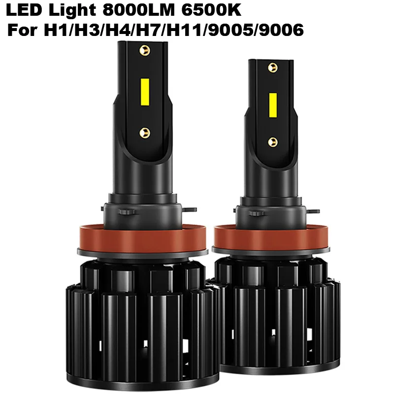 

S8 светодиодный фары лампы для H1/H3/H4/H7/H11/9005/9006 9-30 в 8000LM 6500 к авто фары 6500 к рабочий Автомобильная Противо-Туманная фара