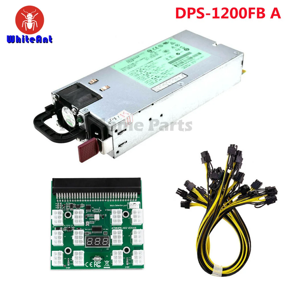 1200W Server Source PSU Power Supply For HP DL580G5 DPS-1200FB A  Source Breakout Board 12pcs 6pin-to-8pin Cables Mining PSU high efficiency 1u psu 500w industrial power supply with dual 8pin good for 1u dual cpu server