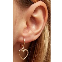 simple design hollow heart drop earrings vintage sweet girl dangle earring gift for women 2020 fashion jewelry am2112