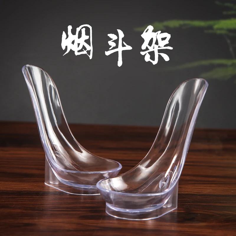 Пластиковая прозрачная ложка подставка для табачных трубок портативная стойка