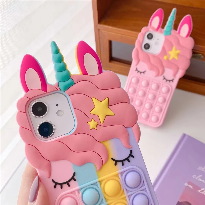 Pop Fidget Toys Bubble Case For Samsung Galaxy A10 A10e A10s A20e A20s A30s A50 A70 A11 A21s A31 A51 A71 M11 M01s M10 J4 J6 Plus