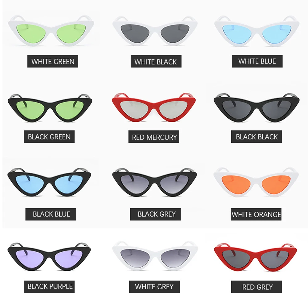 

Vintage Cat Eye Sunglasses Women Cute Sexy Retro Triangle Sun Glasses Brand Designer Small Frame Ladies Eyewear Oculos De Sol