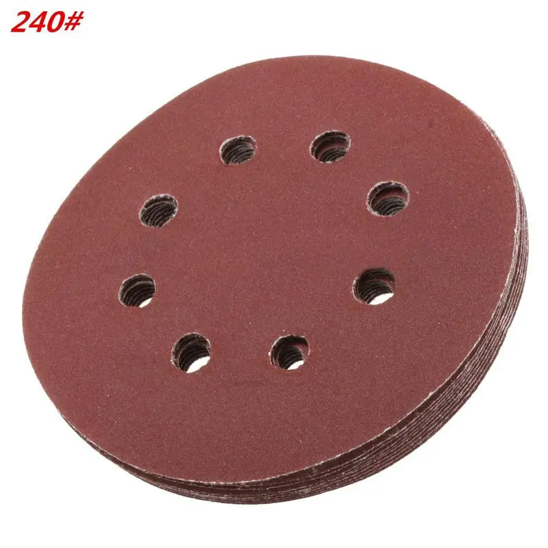 

60 Pieces 8 Holes 5 Inch Sanding Discs Hook and Loop 60/100/180/240/320/400 Grit Sandpaper Assortment for Ran Orbital Sander