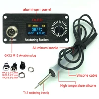 t12 mini soldering iron dc 18 24v 72w oled adjustable temperature electric welding solder tip station tool no power