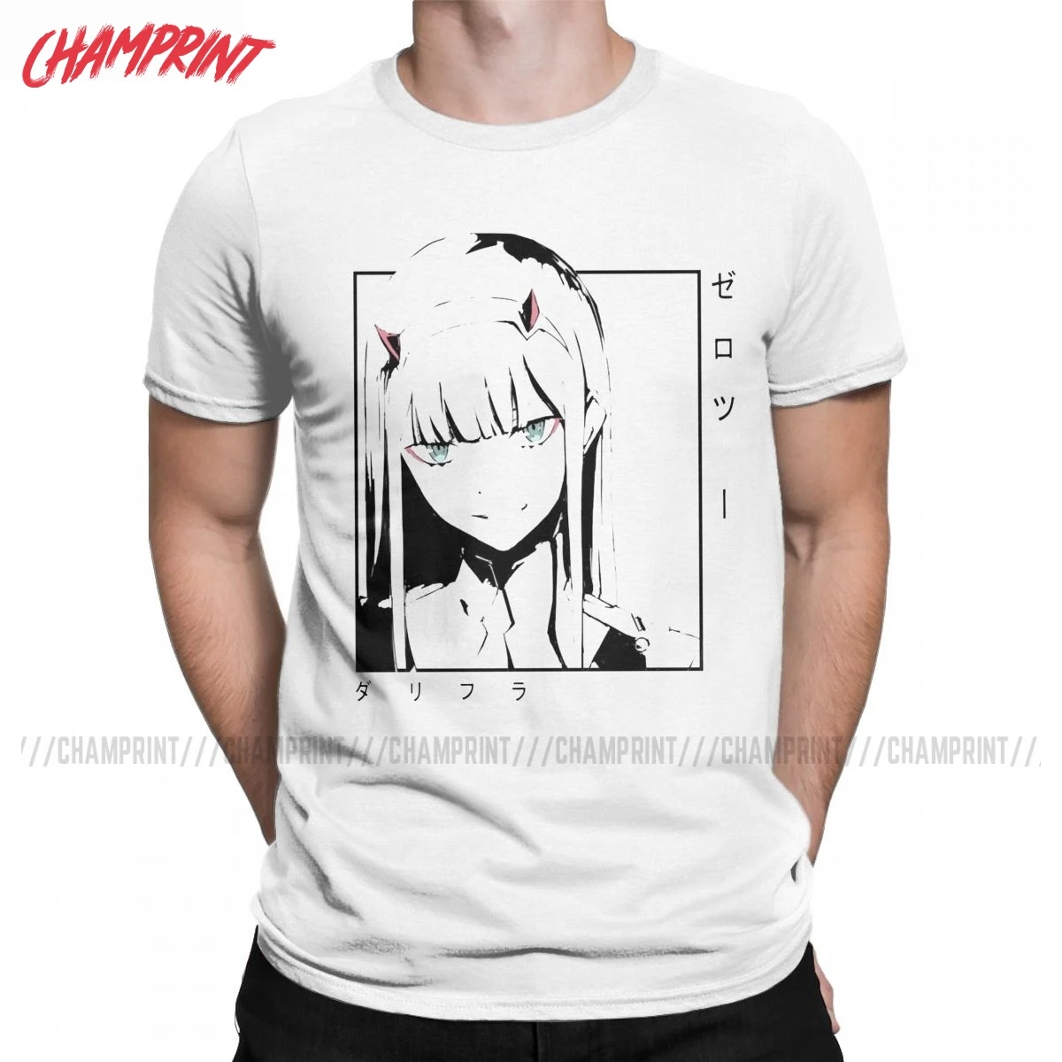 Мужская футболка Darling в FranXX ноль два 02 Hipster хлопковые футболки с коротким рукавом