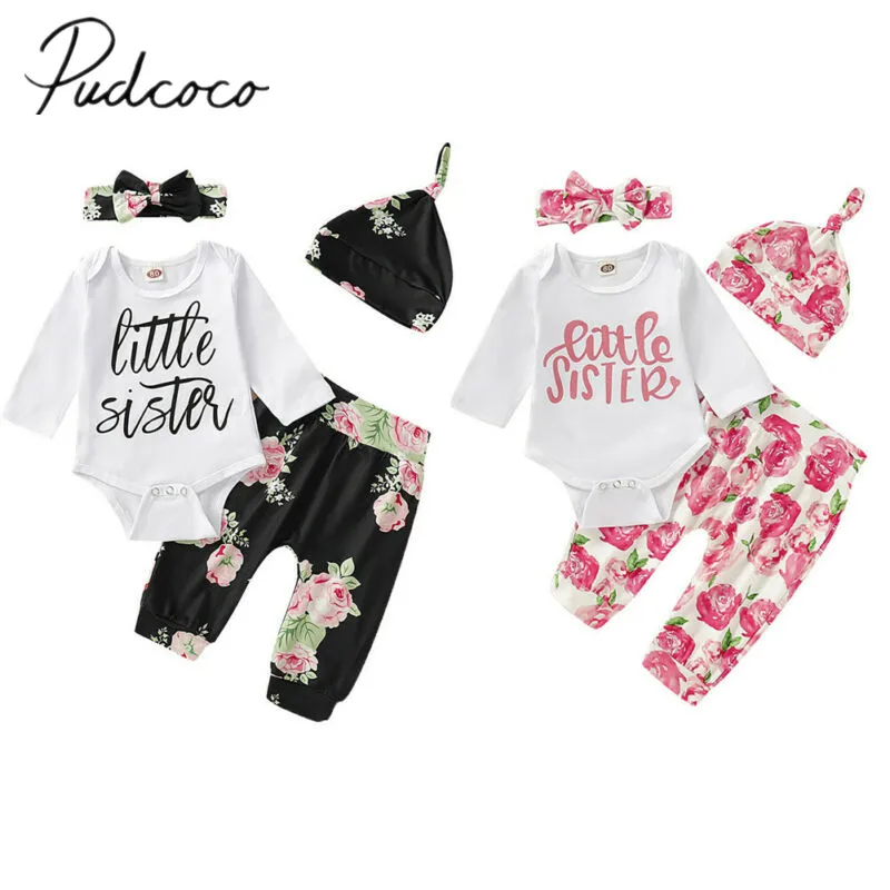 2019 детская одежда на весну осень с цветочным принтом для новорожденных девочек