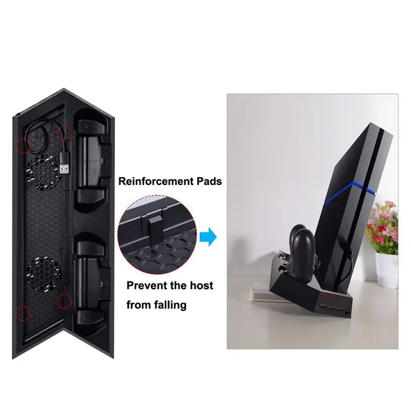 Для PS4/PS4 Pro/PS4 тонкий двойной контроллер зарядная станция с охлаждающим