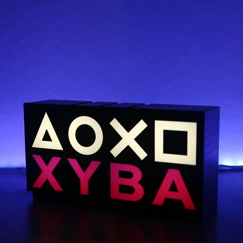 

Game Handle Button Icon Light RGB Voice Control Night Light for Game Live Room, Bedroom Decor Game Atmosphere Desk Lamp