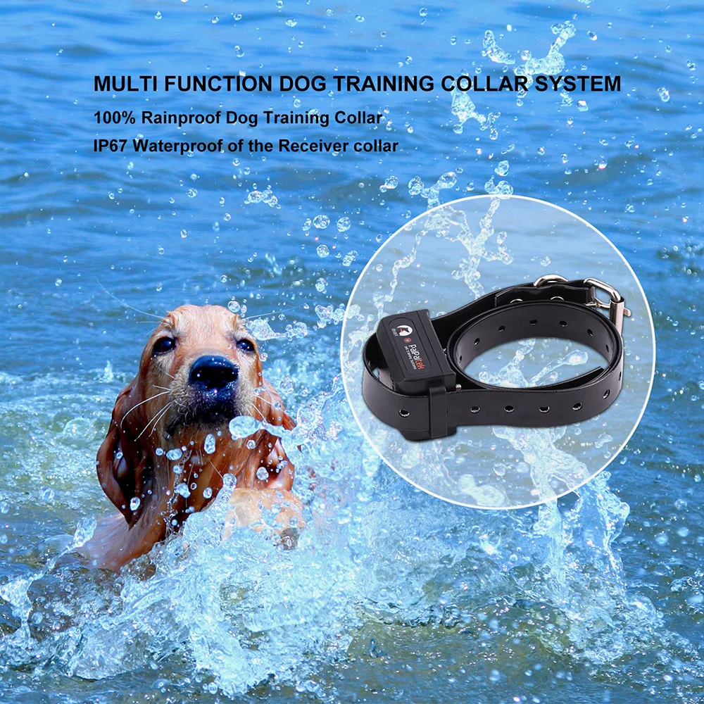 

Electric Dog Training Collar Shock Pet Remote Control Waterproof Rechargeable For All Size Vibration Bark Stop Collars Pet Tools