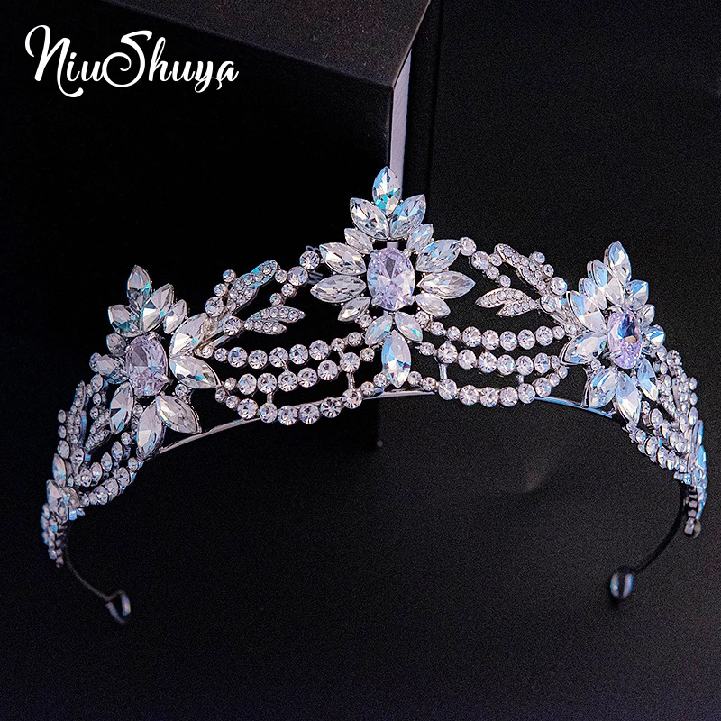

NiuShuya Austrian Crystal CZ Zircon Tiaras Crown Headband Wedding Pageant Bridal Jewelry Headband Hair Accessories