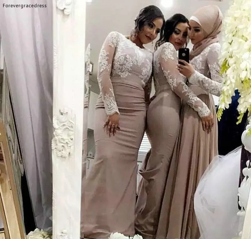 Дешевое белое кружевное платье подружки невесты мусульманское арабское с v