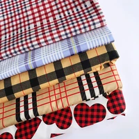 100cotton poplin woven material checkes printed fabric for tshirt dress clothing table clothes diy sewing handmake textile