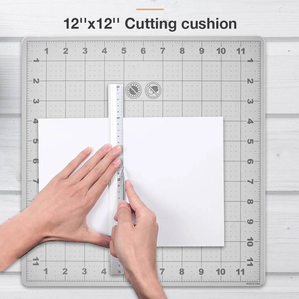 

DIY 12''x12'Cutting Mat Environmentally Material Lightweight Cutting Cushion Grid Lines Craft Card Fabric Paper Board Handmade