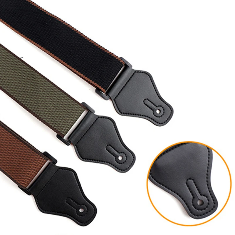 einstellbare gitarre strap reine baumwolle gürtel leder enden mit 3 gitarre pick halter für bass akustische elektrische gitarre accessoriesa
