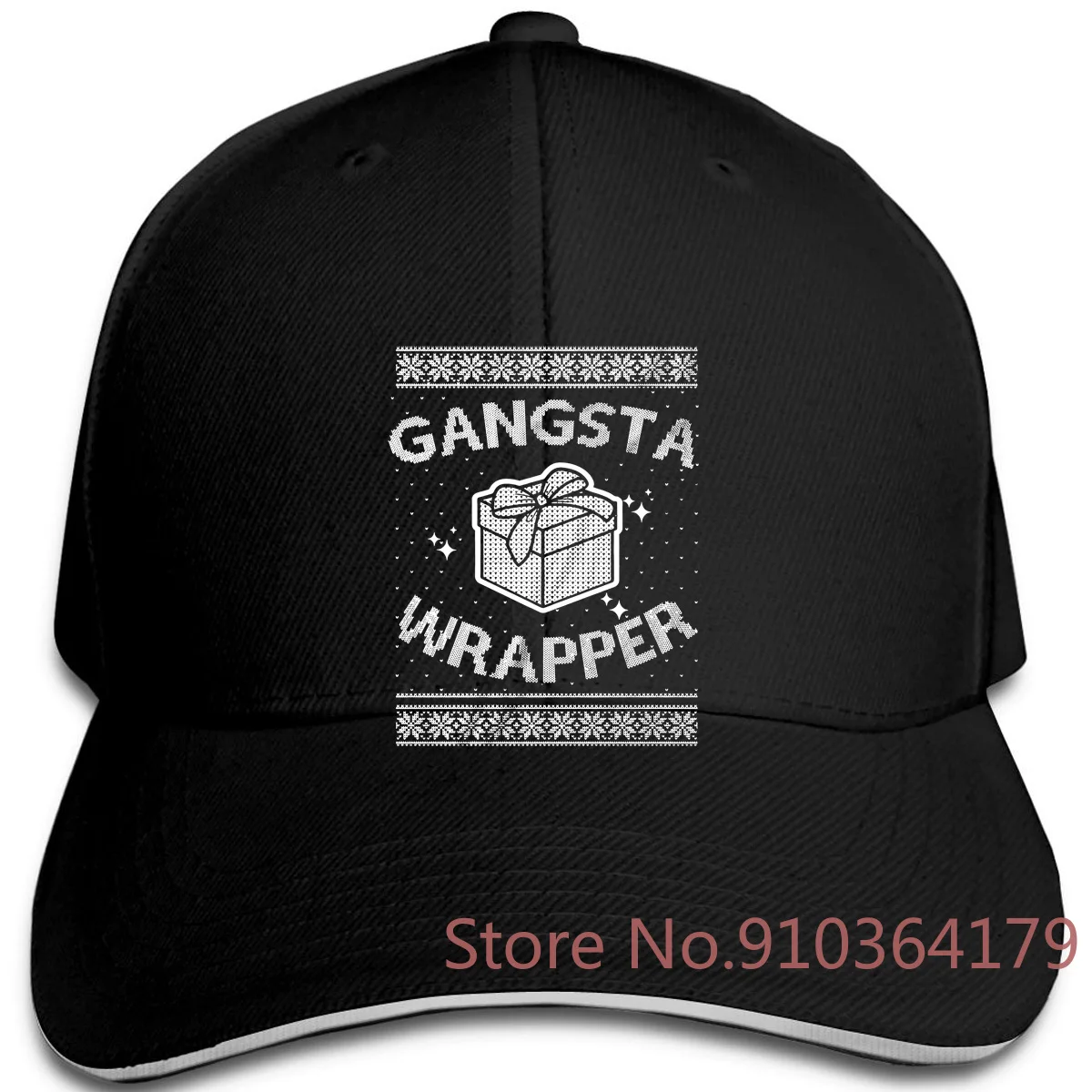 Рождественская регулируемая бейсболка Gangsta Wrapper с рождественским принтом для