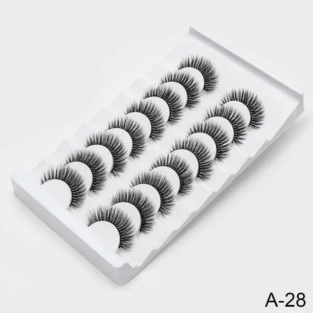 8/20 пар, натуральные 3D накладные ресницы, 15-20 мм, накладные ресницы, набор для макияжа, накладные ресницы из искусственной норки, 25 мм, шелковые ресницы «maquiagem» - Цвет: A28