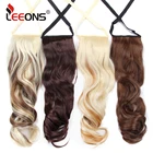 Leeons Синтетические длинные волнистые накладные волосы для конского хвоста накладной хвост вокруг конского хвоста Термостойкое волокно для женщин