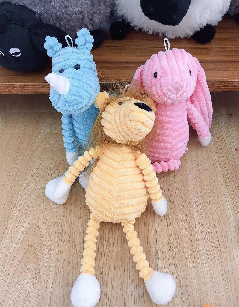 Полосатая бархатная кукла серии животных в лесу слоны львы лисы свинки утки