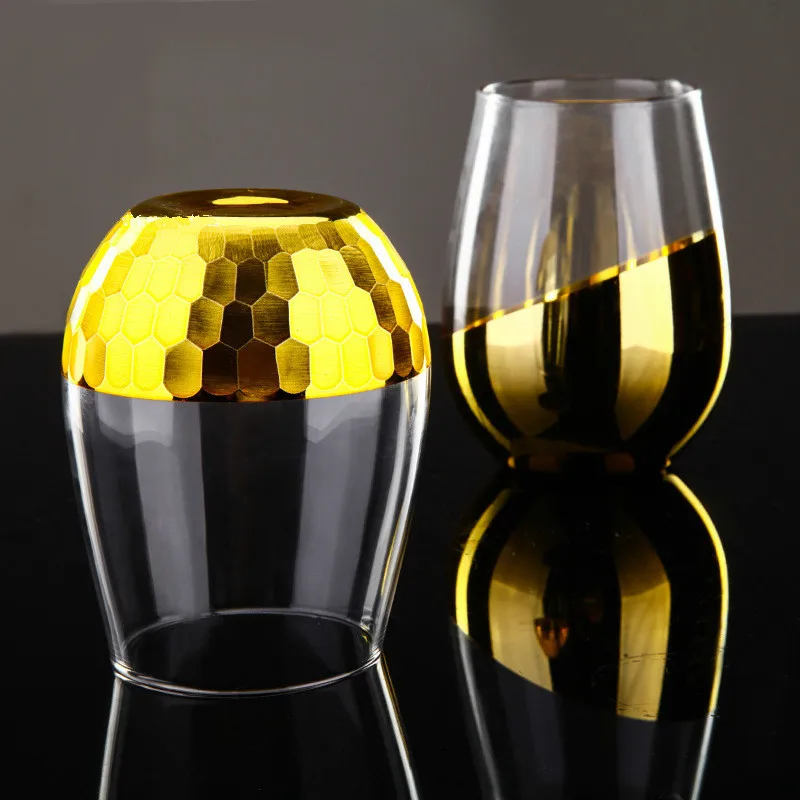 574 мл креативная пивная стеклянная чашка высокотемпературная позолоченная для