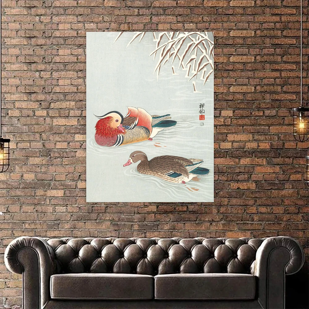 Настенная живопись холст украшение дома пара мандарин рисунок уток HD Печать