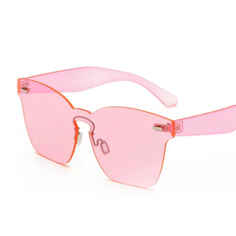 Цельные солнцезащитные очки без оправы женские большие градиентные квадратные