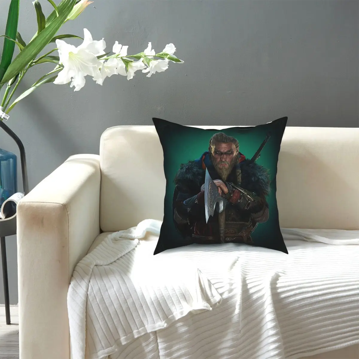 

Assassins Creed Valhalla,Viking,Vikings Square Pillow Case Decorative Pillow Customized PillowcaseNorseNordic