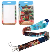 fd1014 japanese anime house lanyard office credit card cover id badge holder car keychains phone lanyard phone accessories gifts