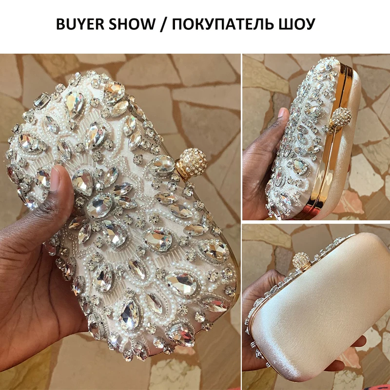 Luxy Moon, женский клатч, Свадебный клатч для вечеринок, сумочка, стразы, жемчуг, бисер, роскошные сумки, кошельки, вечерняя сумочка
