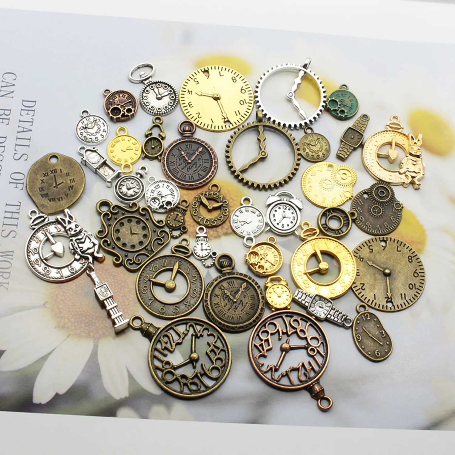 20 шт Случайные Смешанные часы для лица Подвески из сплавов стимпанк
