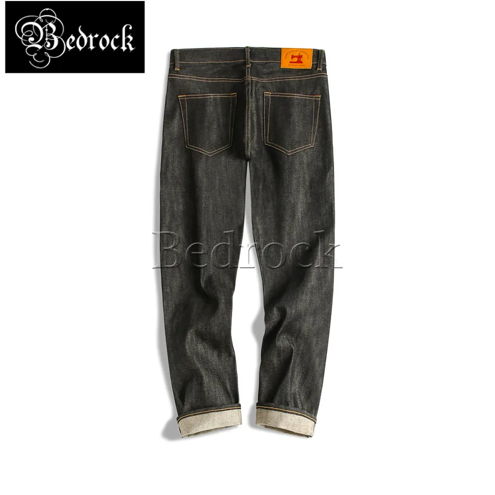 Jeans men's primary color cattle straight barrel loose retro original pulp red ear Danning jeans