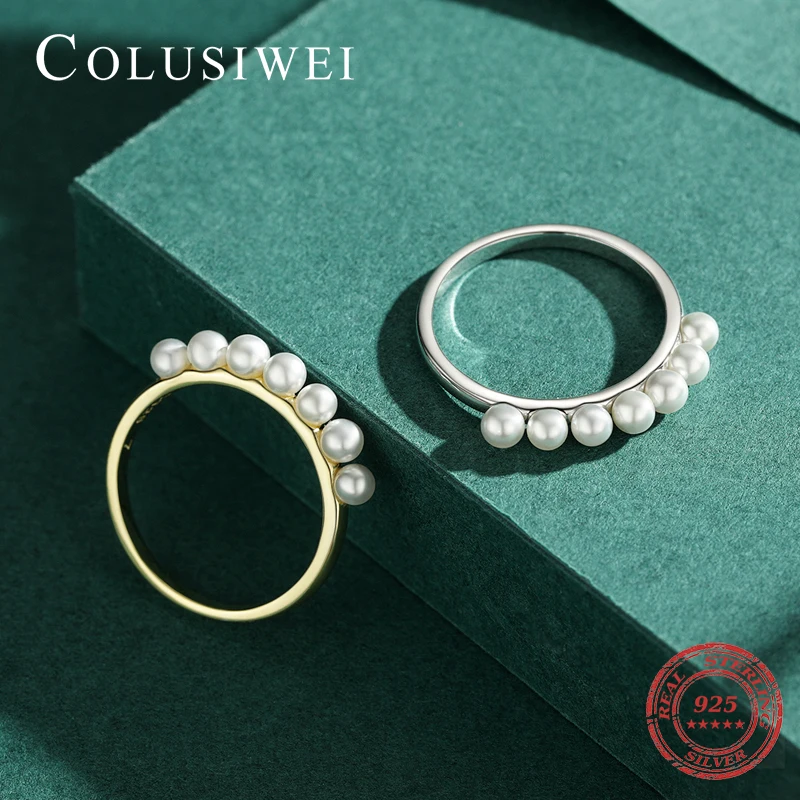 Кольцо Colusiwei из ракушки и жемчуга подарок для девочки 100% Серебро 925 пробы