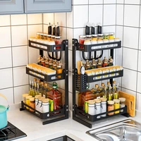 23 layers kitchen rack spice organizer multi function wall hanging floor stainless steel knife holder storage shelf countertop