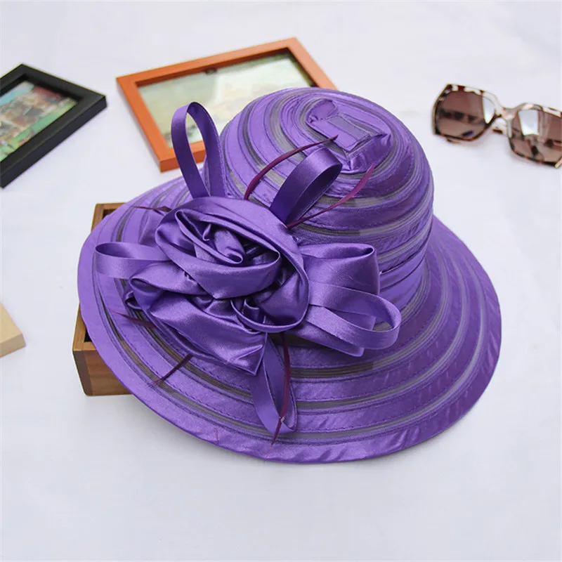 Новое атласное платье Кентукки шляпа котелок Леди церковные головные уборы для
