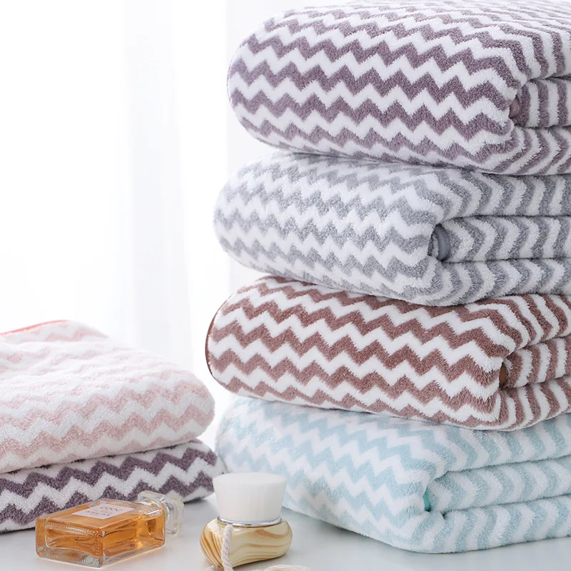 

Bath Towel Soft Absorbent Microfiber Fabric Beach Towel Quick-Drying Household Bathroom Towel Coral Velvet Washcloth For Shower