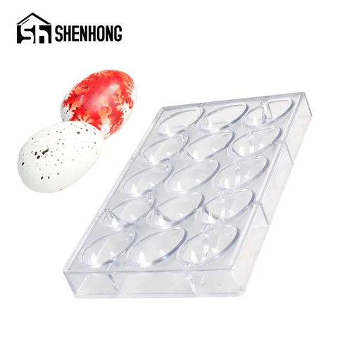 SHENHONG 15 яиц Пасхи поликарбонатная форма для шоколада 27 г Конфеты Пластиковая форма для кухни Инструменты для выпечки