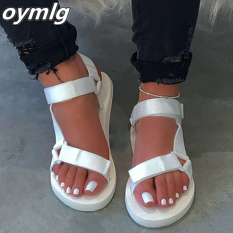 Летние сандалии женская обувь женские на липучке мягкой пенной подошве