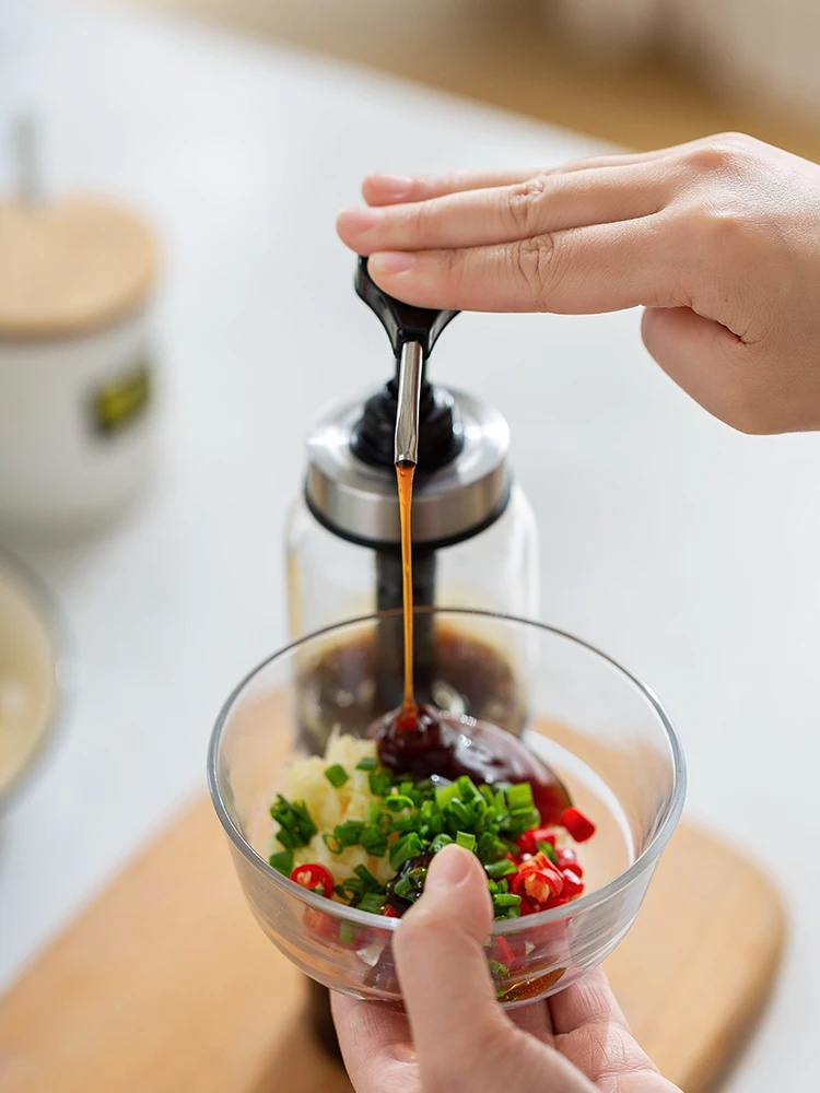 Прозрачная стеклянная бутылка для приправ банка устричного соуса бытовая